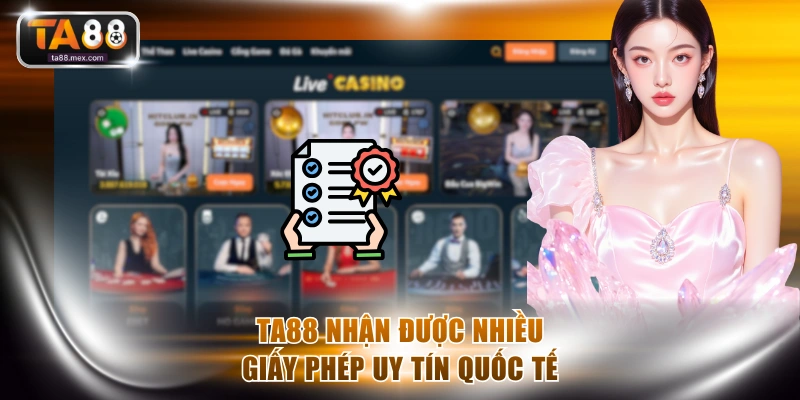 TA88 nhận được nhiều giấy phép uy tín quốc tế